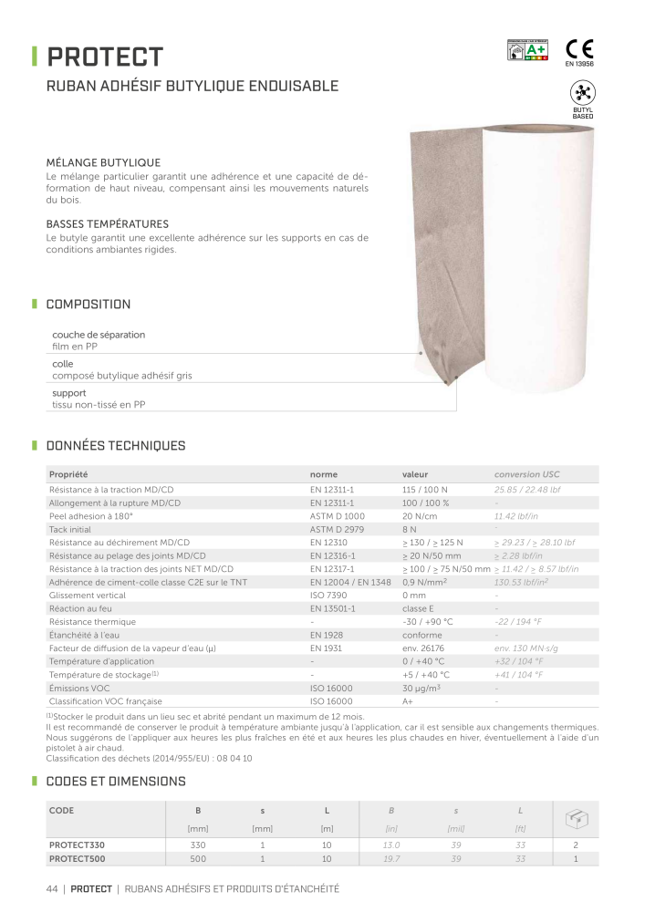 Rothoblaas - Bandes, mastics et toiles Nb. : 20278 - Page 44