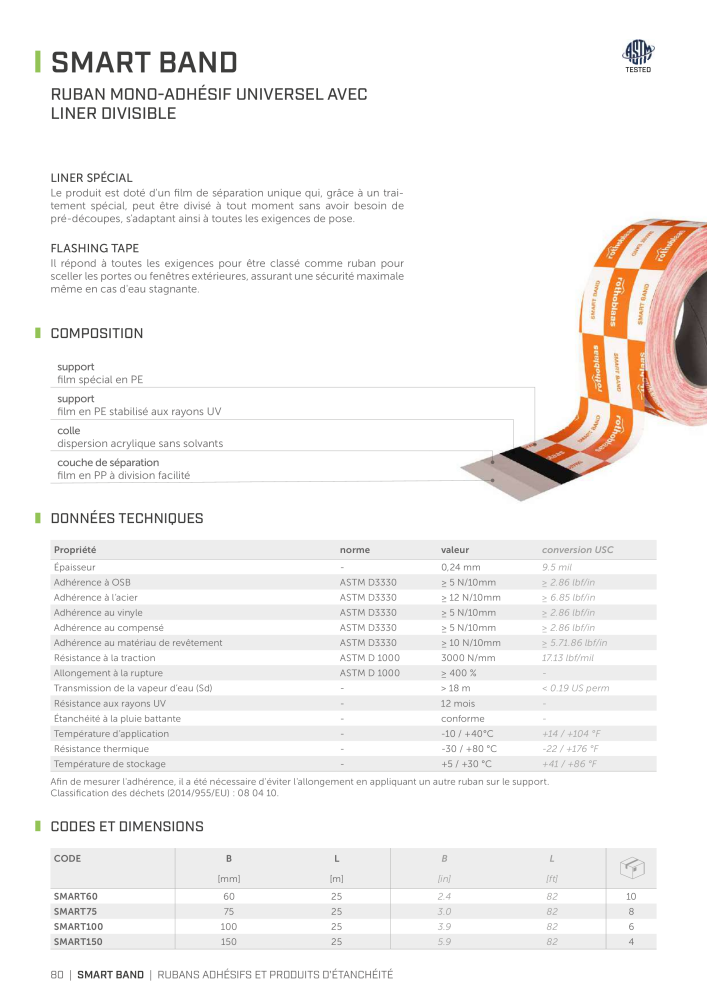 Rothoblaas - Bandes, mastics et toiles Nb. : 20278 - Page 80