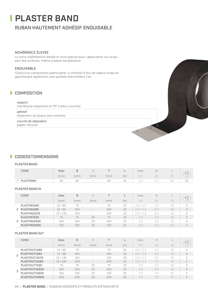 Rothoblaas - Bandes, mastics et toiles Nb. : 20278 - Page 84
