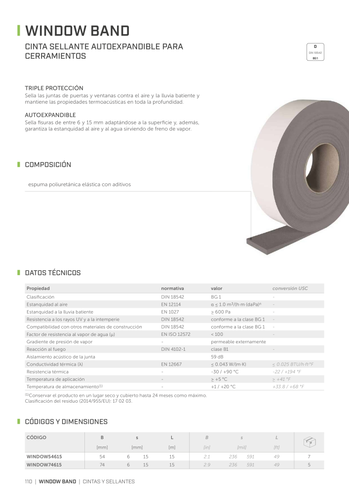 Rothoblaas - Cintas, selladores y webs NR.: 20279 - Pagina 110