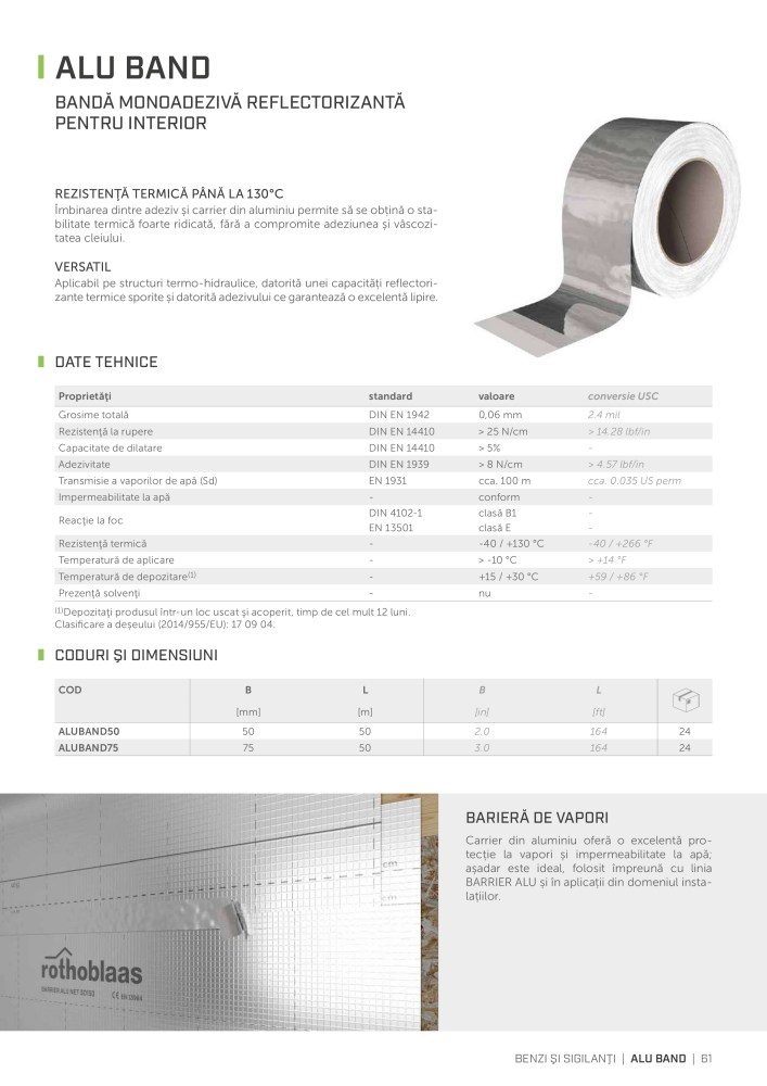 Rothoblaas - Benzi, materiale de etanșare și bandă NO.: 20281 - Page 61