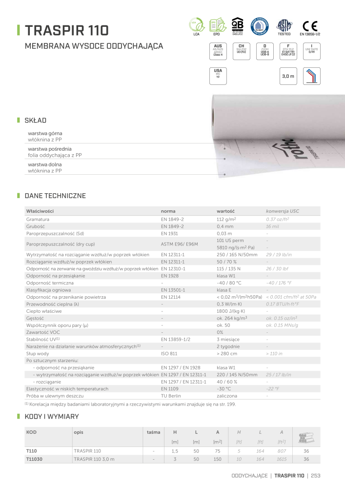 Rothoblaas - Taśmy, uszczelniacze i wstęgi Nb. : 20283 - Page 253