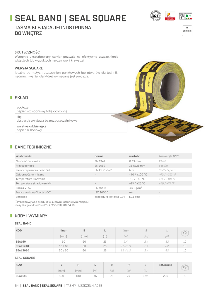 Rothoblaas - Taśmy, uszczelniacze i wstęgi NR.: 20283 - Strona 64