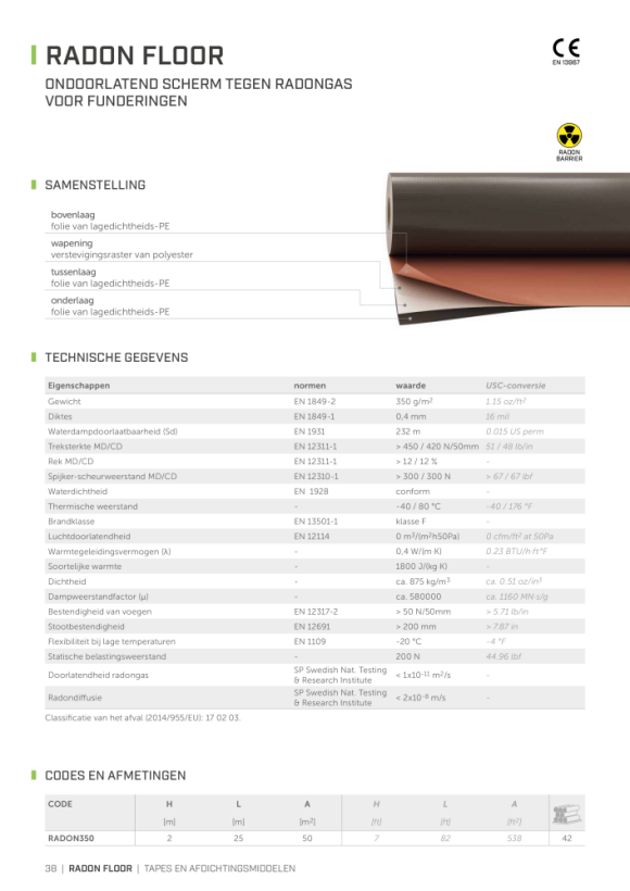 RothoBlaas Holz Technic RADON VLOER 350 2,0X25M RADON350