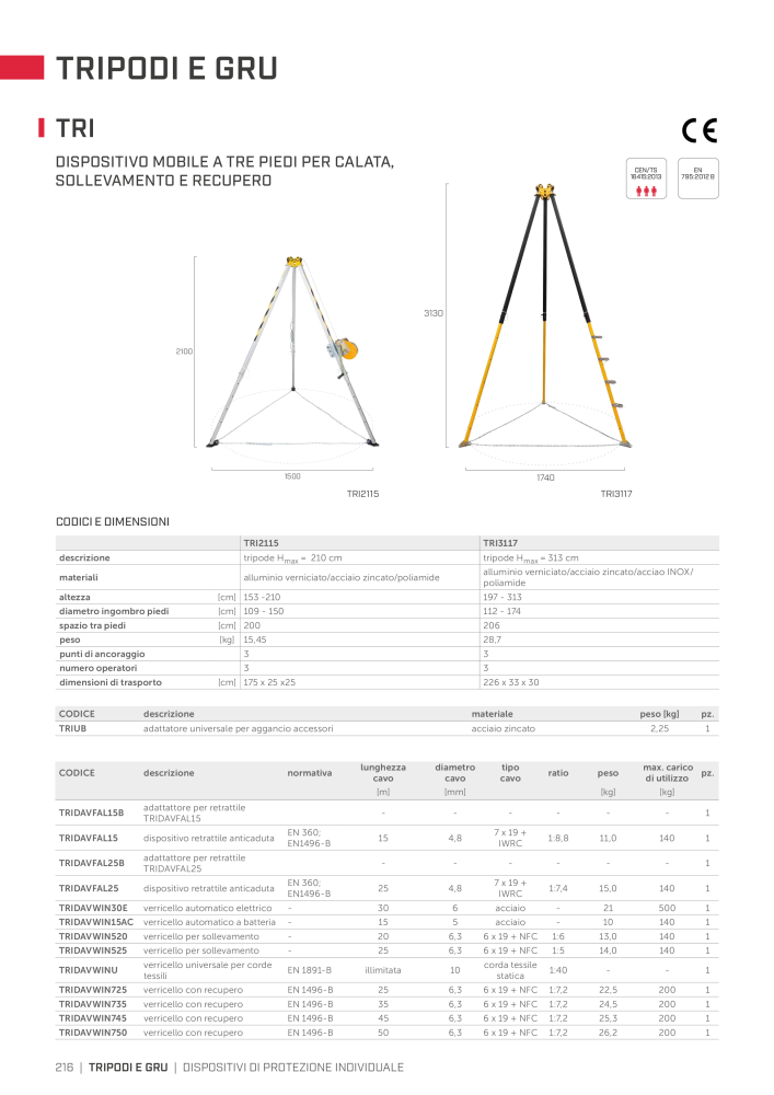 Rothoblaas - Sistemi anticaduta e dispositivi di sicurezza Nb. : 20292 - Page 216