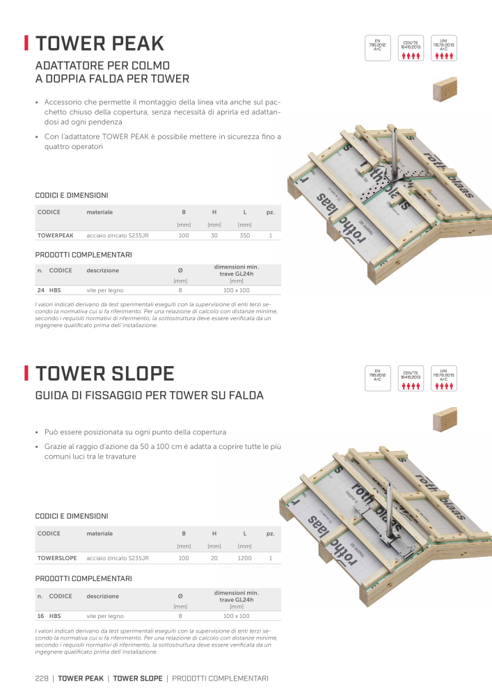 Rothoblaas - Sistemi anticaduta e dispositivi di sicurezza n.: 20292 - Pagina 228