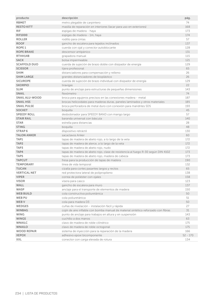 Rothoblaas - Herramientas para la construcción en madera Nb. : 20299 - Page 234