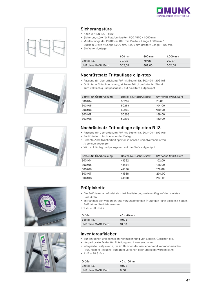 MUNK - Treppen, Überstiege & Laufstege NR.: 20316 - Seite 47