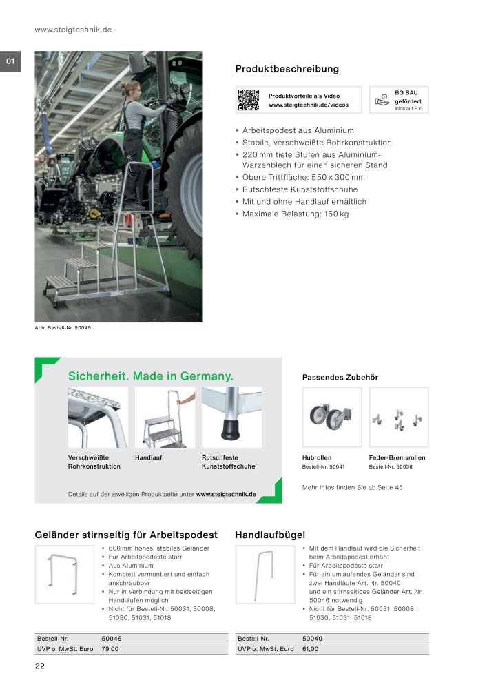 MUNK - Tritte / Podeste, Dielen und Material Handling NR.: 20317 - Seite 22