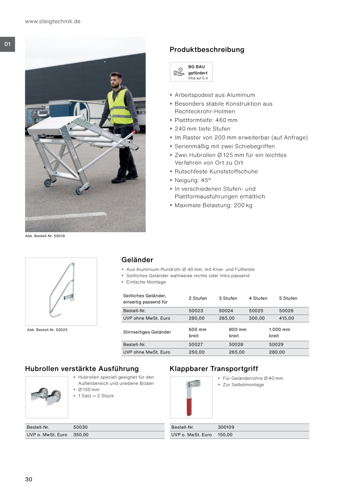 MUNK - Tritte / Podeste, Dielen und Material Handling NR.: 20317 - Seite 30