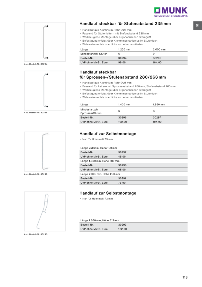 MUNK - Leitern, Plattformen, Podesttreppen und FlexxLift NR.: 20318 - Pagina 113