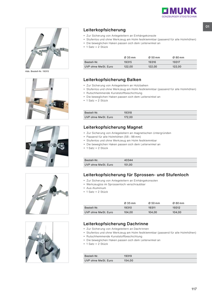MUNK - Leitern, Plattformen, Podesttreppen und FlexxLift NR.: 20318 - Seite 117
