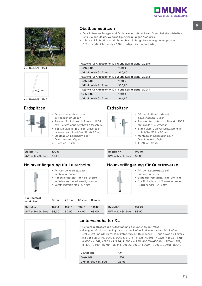 MUNK - Leitern, Plattformen, Podesttreppen und FlexxLift NR.: 20318 - Seite 119