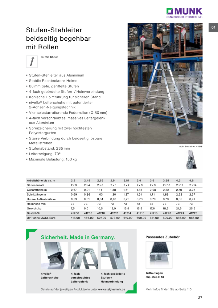 MUNK - Leitern, Plattformen, Podesttreppen und FlexxLift NR.: 20318 - Pagina 27