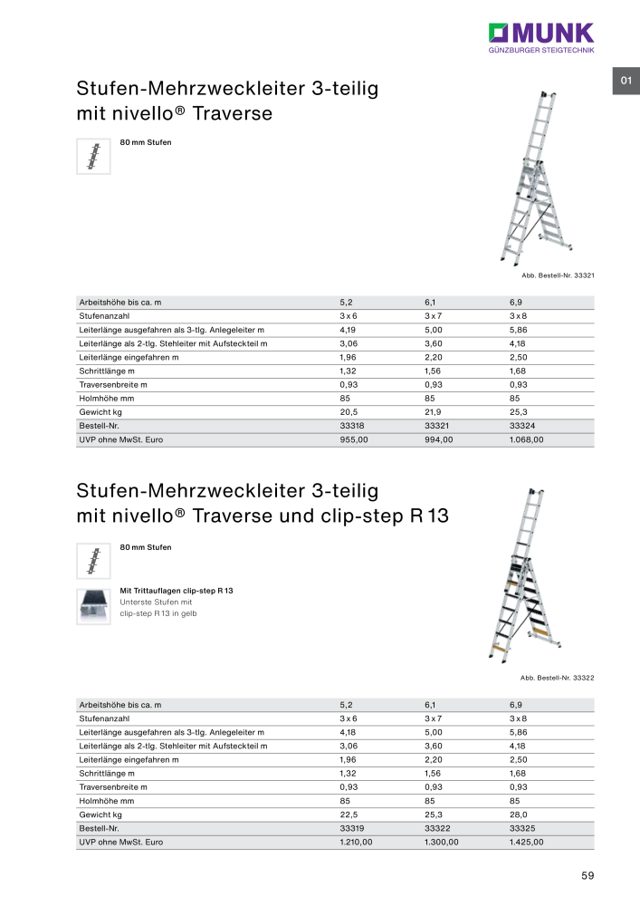 MUNK - Leitern, Plattformen, Podesttreppen und FlexxLift NR.: 20318 - Pagina 59