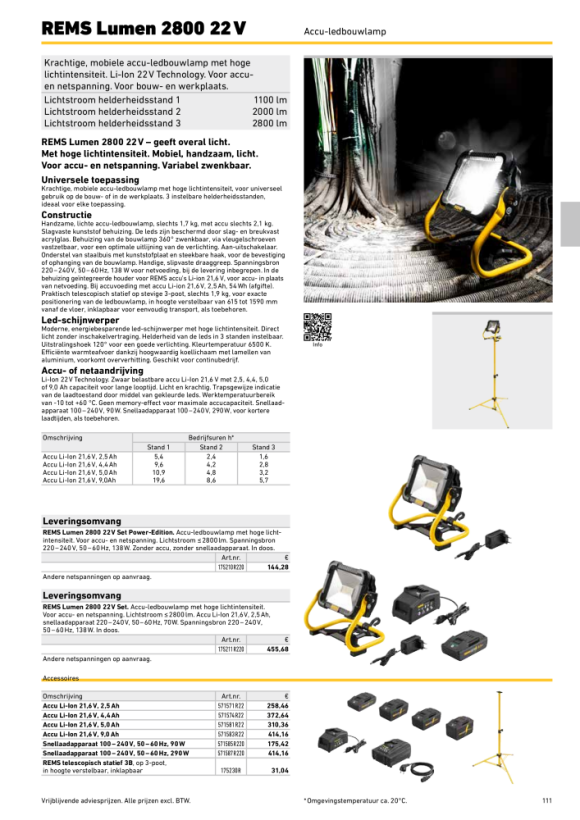 REMS Lumen 2800 22V Powerset 175210 R220