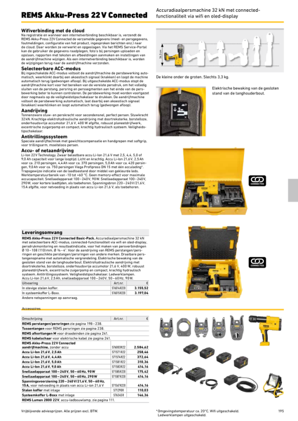 REMS Accupers 22V aangesloten 576014 R220