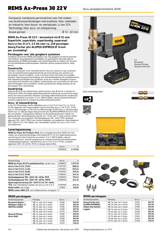 REMS Perskop ME 32, verpakking van 2 stuks 573110