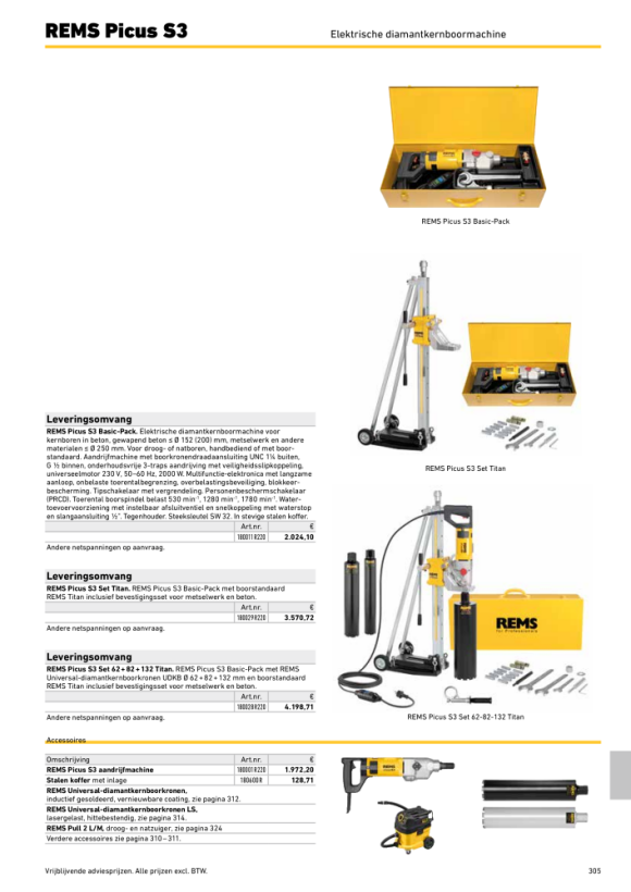 REMS Picus S3 Set 62-82-132 Titanium 180028 R220