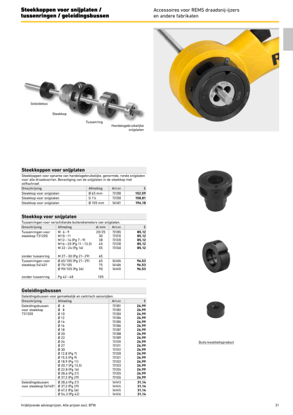 REMS Snijkop R 1/8” snelwisselsnijkop 521000