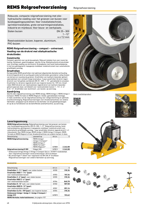 REMS Groefrollen 1 - 1 1/2”, paar 347030