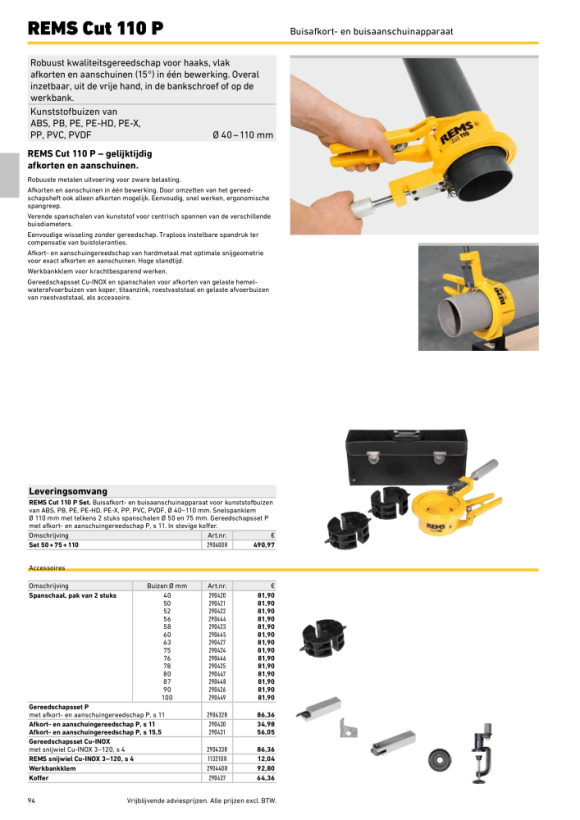 REMS Snij- en afschuingereedschap, pagina 11 290430