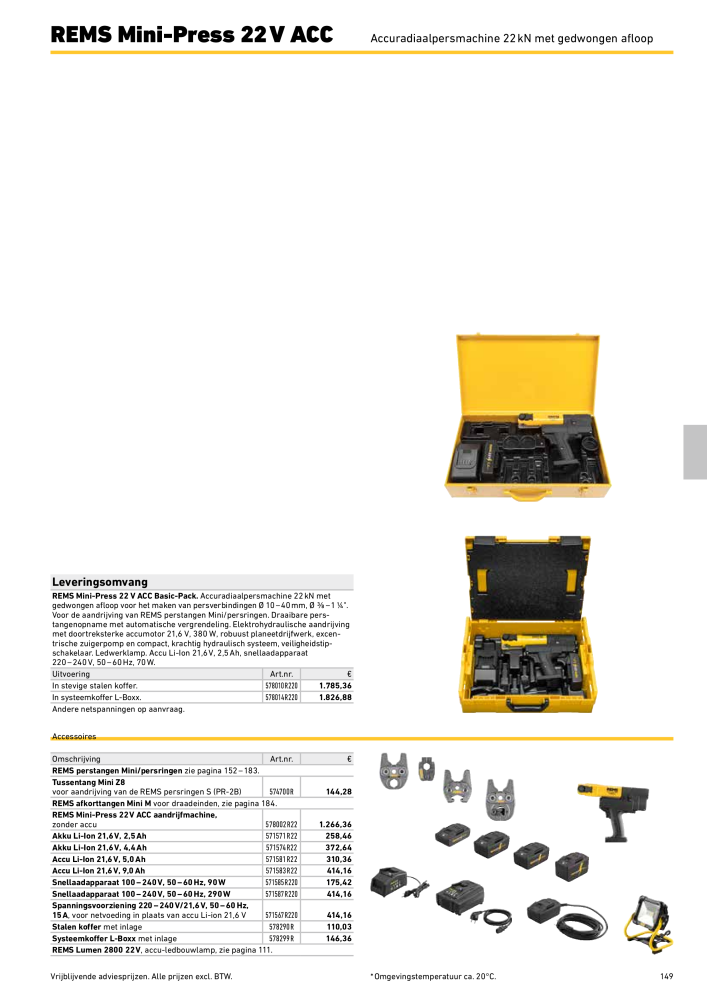REMS Hoofdcatalogus Buisverwerking NR.: 20322 - Seite 149