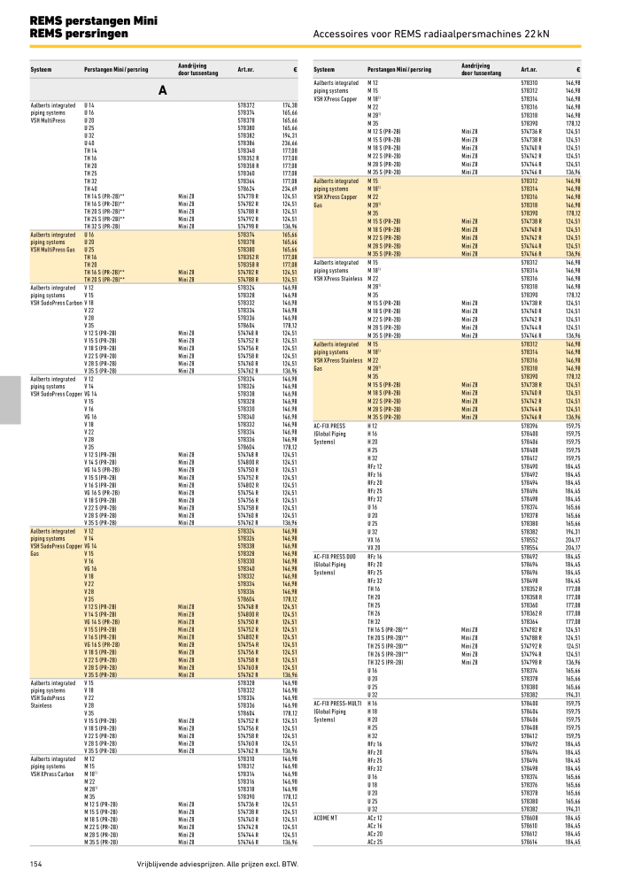 REMS Hoofdcatalogus Buisverwerking NR.: 20322 - Seite 154