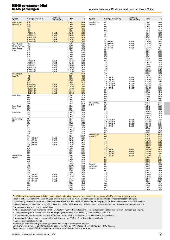 REMS Hoofdcatalogus Buisverwerking NR.: 20322 - Seite 165