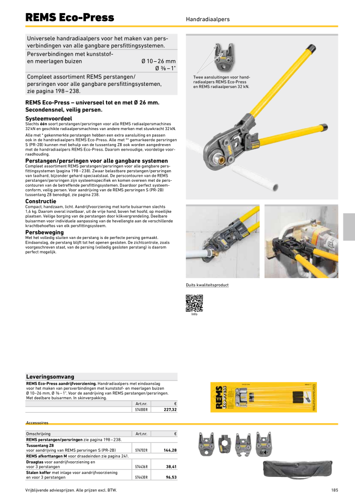 REMS Hoofdcatalogus Buisverwerking NR.: 20322 - Seite 185