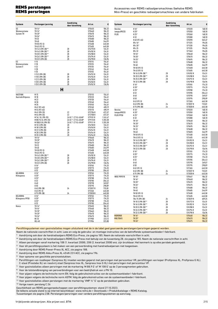 REMS Hoofdcatalogus Buisverwerking NR.: 20322 - Pagina 215