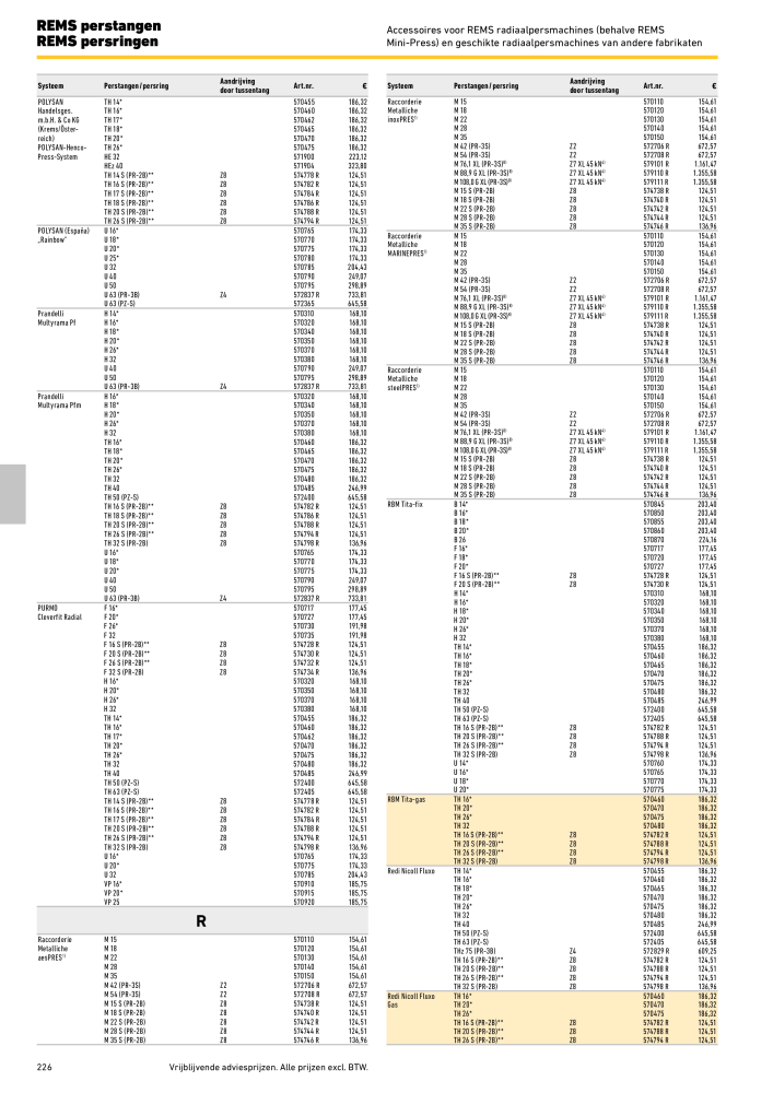 REMS Hoofdcatalogus Buisverwerking NR.: 20322 - Seite 226