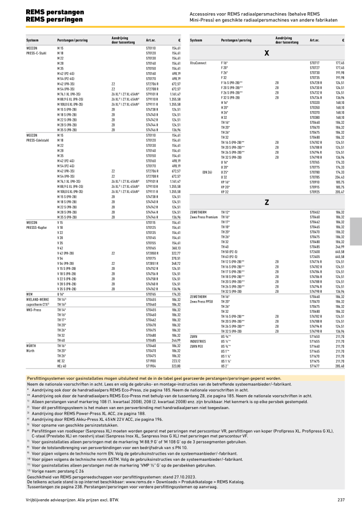 REMS Hoofdcatalogus Buisverwerking NR.: 20322 - Pagina 237