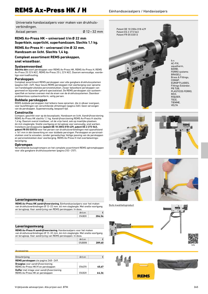 REMS Hoofdcatalogus Buisverwerking NR.: 20322 - Pagina 245