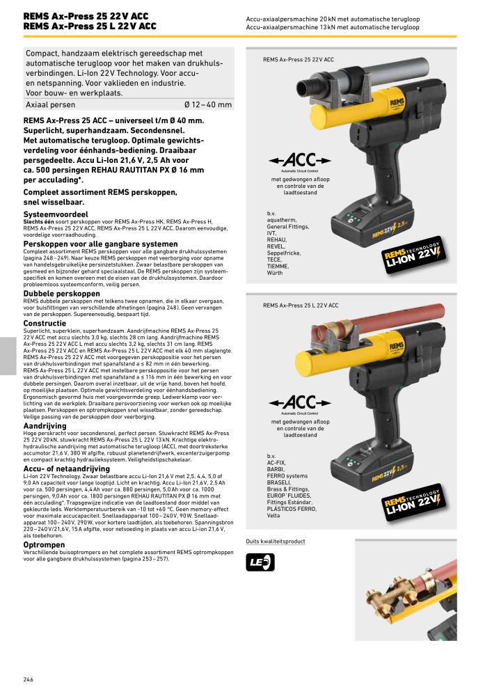 REMS Hoofdcatalogus Buisverwerking NR.: 20322 - Seite 246