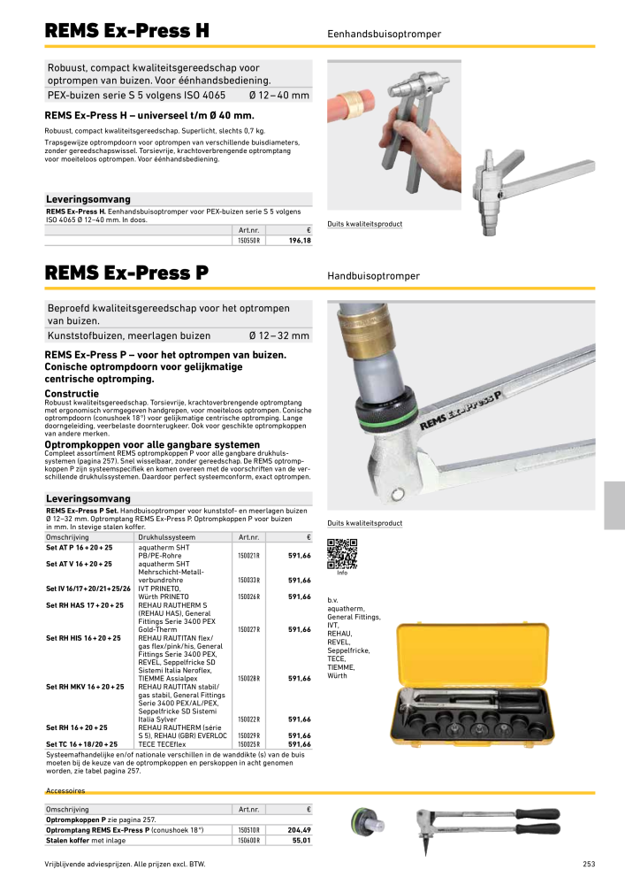 REMS Hoofdcatalogus Buisverwerking NR.: 20322 - Seite 253