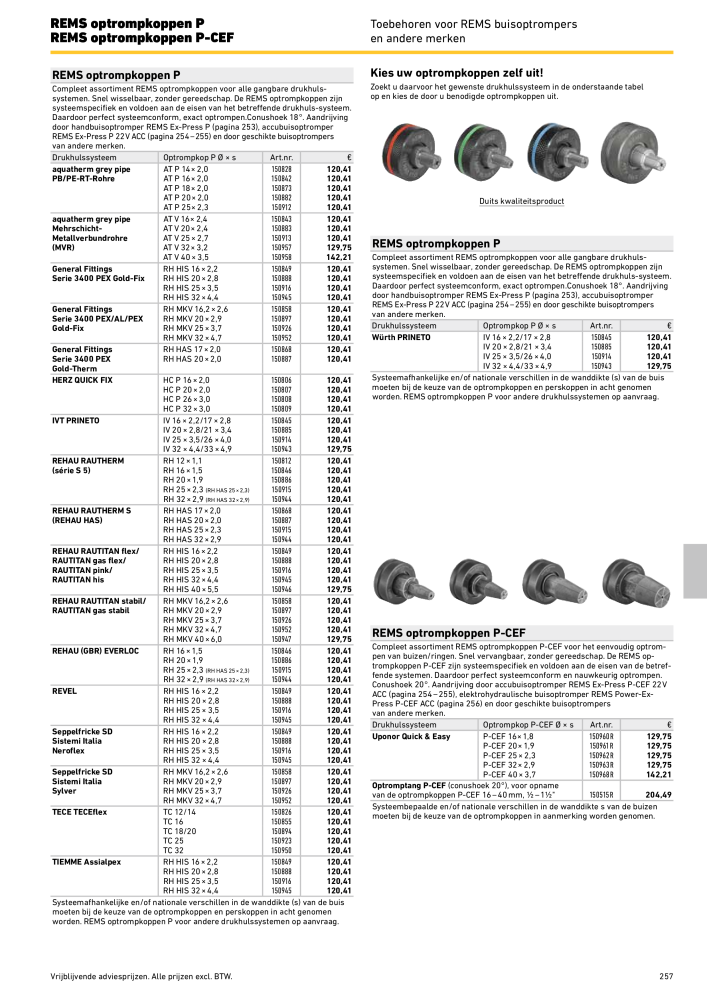 REMS Hoofdcatalogus Buisverwerking NR.: 20322 - Seite 257