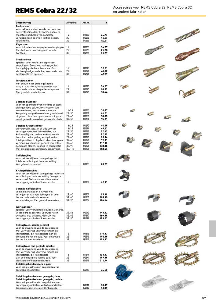REMS Hoofdcatalogus Buisverwerking NR.: 20322 - Seite 289