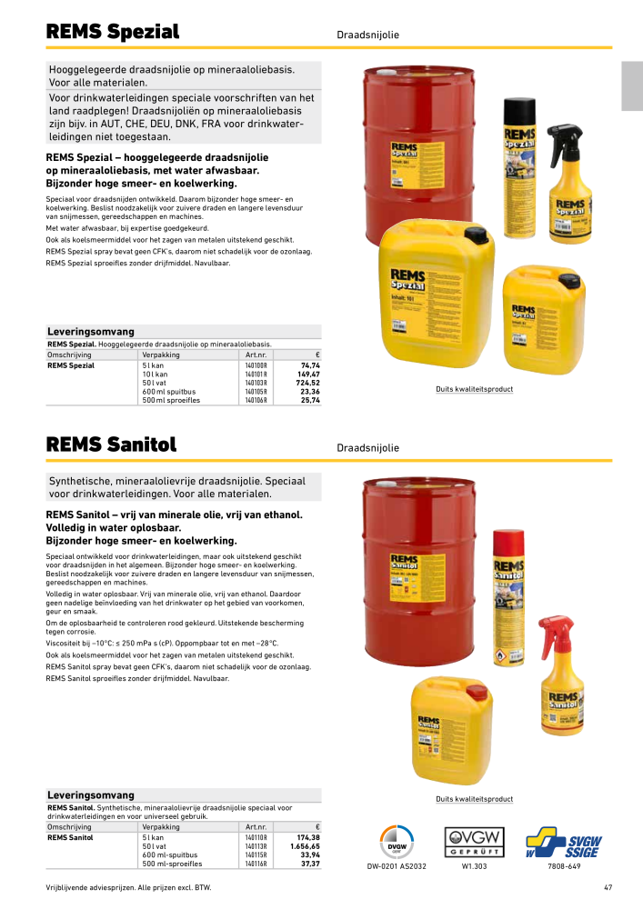 REMS Hoofdcatalogus Buisverwerking Č. 20322 - Strana 47