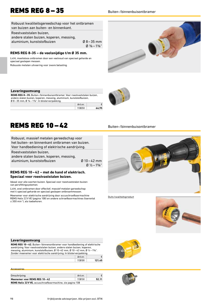 REMS Hoofdcatalogus Buisverwerking NR.: 20322 - Seite 98