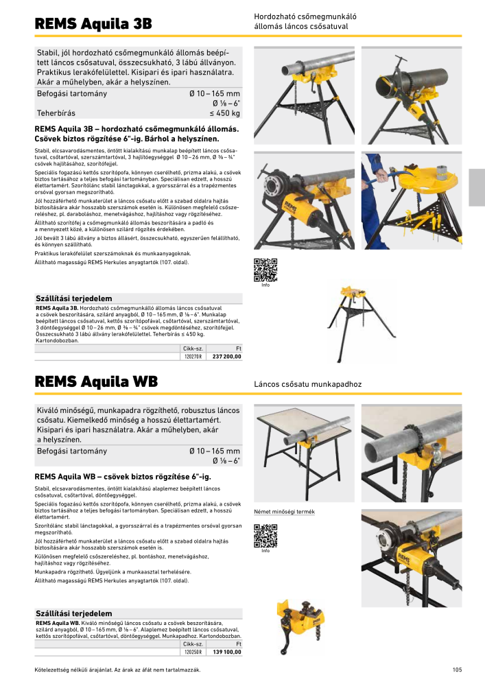 REMS Főkatalógus csőfeldolgozás NR.: 20324 - Pagina 105