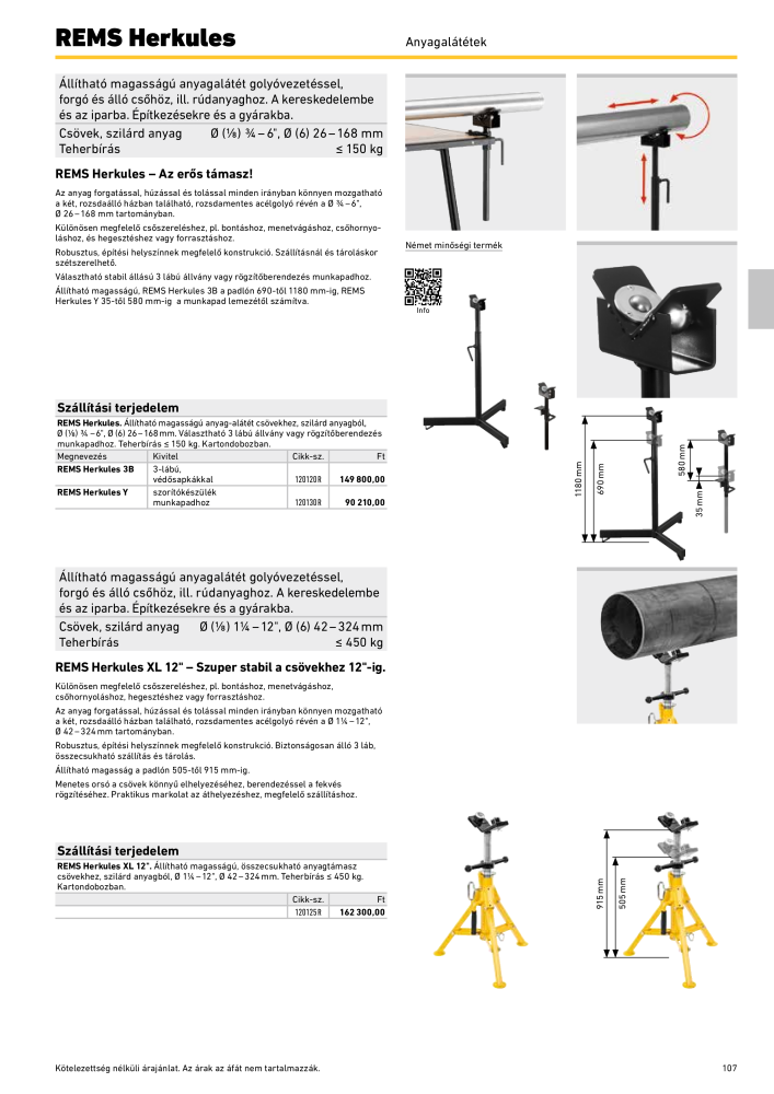 REMS Főkatalógus csőfeldolgozás NR.: 20324 - Pagina 107