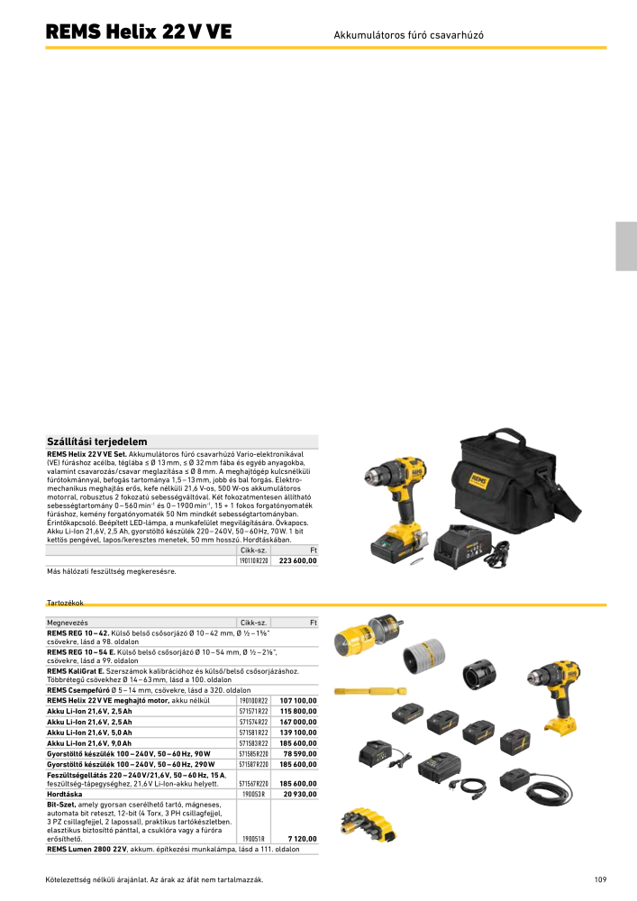 REMS Főkatalógus csőfeldolgozás Nº: 20324 - Página 109