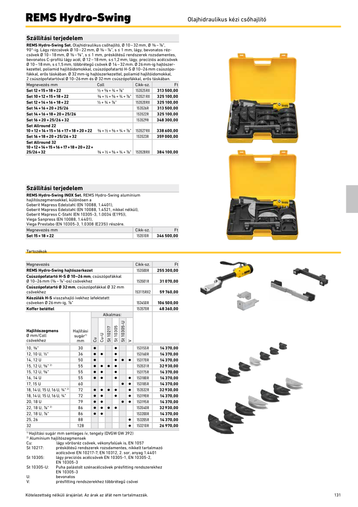 REMS Főkatalógus csőfeldolgozás NR.: 20324 - Pagina 131