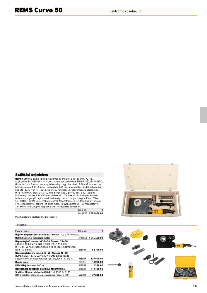REMS Főkatalógus csőfeldolgozás NR.: 20324 - Seite 139