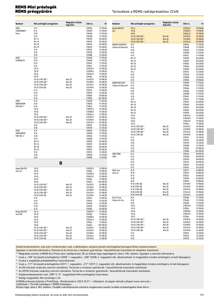REMS Főkatalógus csőfeldolgozás NR.: 20324 - Seite 157