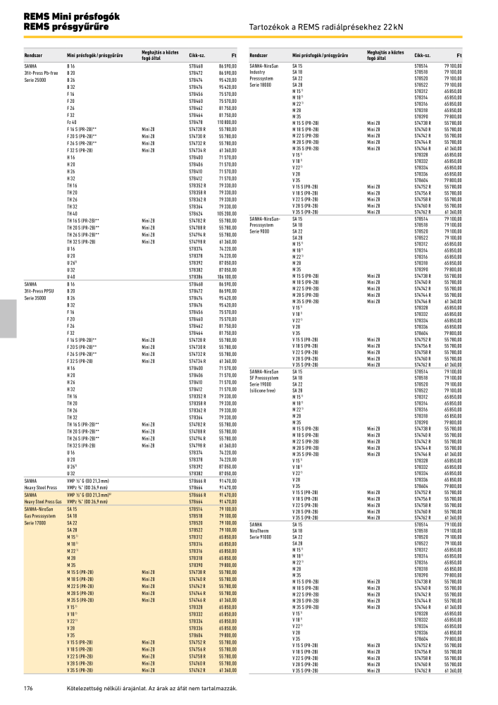 REMS Főkatalógus csőfeldolgozás NR.: 20324 - Pagina 176