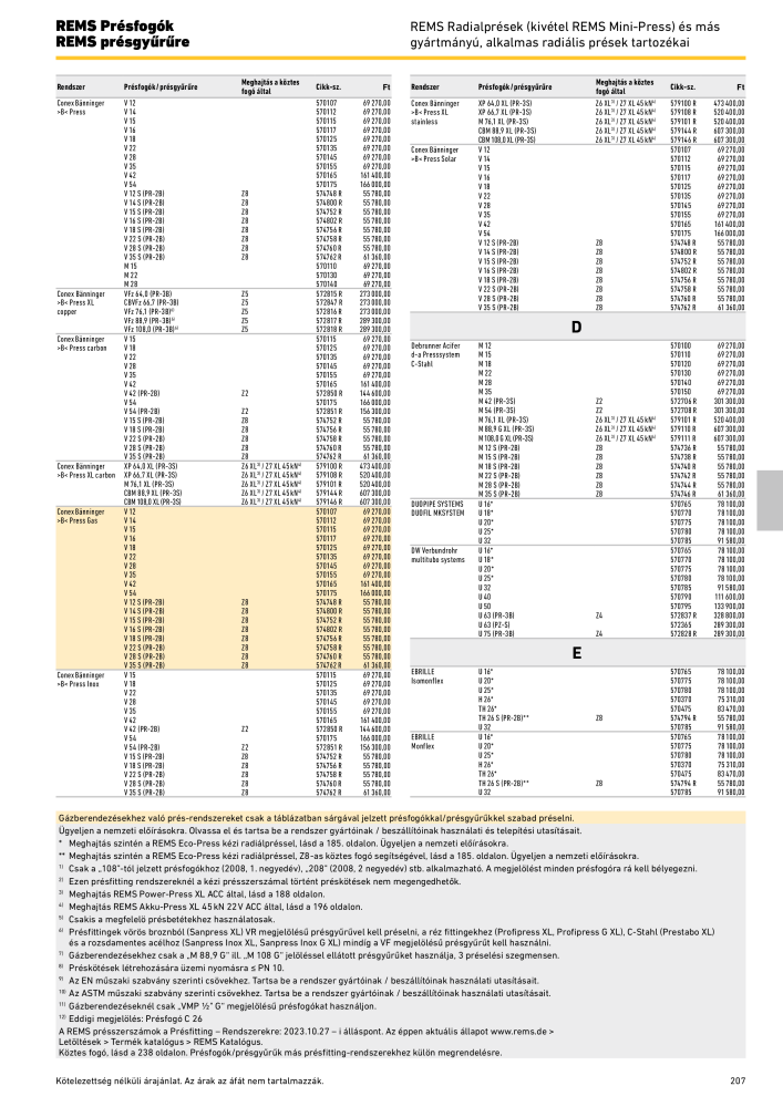 REMS Főkatalógus csőfeldolgozás NR.: 20324 - Pagina 207