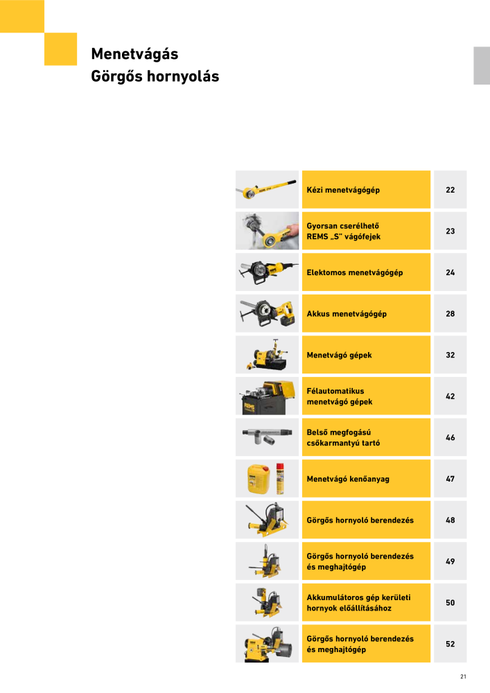 REMS Főkatalógus csőfeldolgozás NR.: 20324 - Seite 21