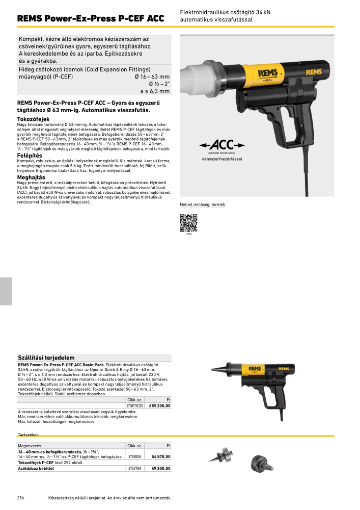 REMS Főkatalógus csőfeldolgozás Nº: 20324 - Página 256